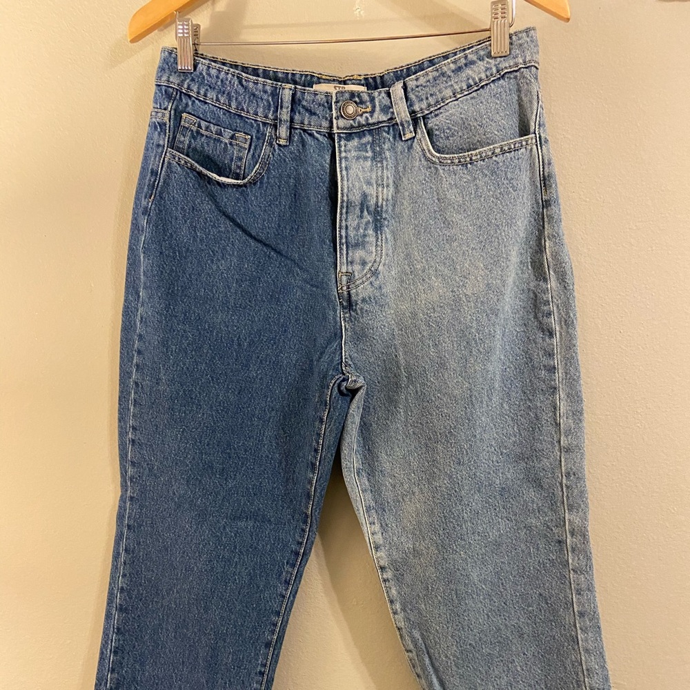 Stradivarius Split Color Mom Jeans